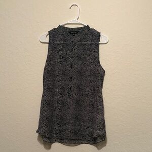 Darjoni Black and White Polka Dot Sleeveless Blouse
